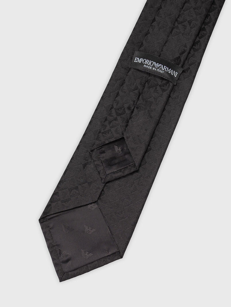 Silk tie with logo print - 3