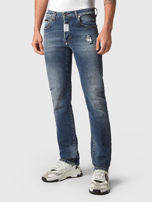 Slim fit cotton jeans - 1