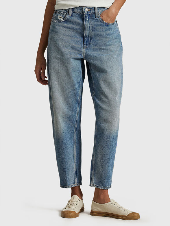 Blue jeans with a bleached effect - 0