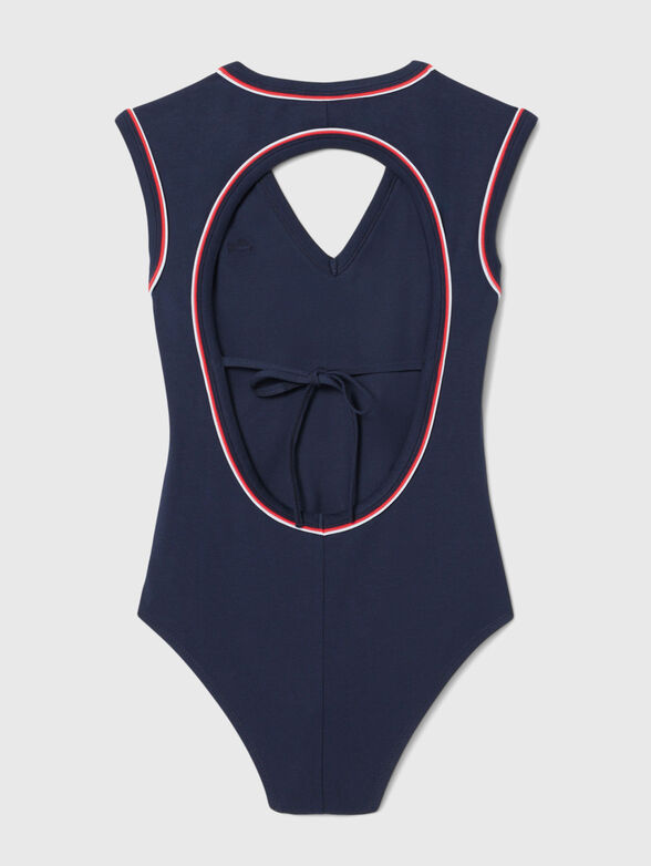 Cotton bodysuit with accent back and logo - 6