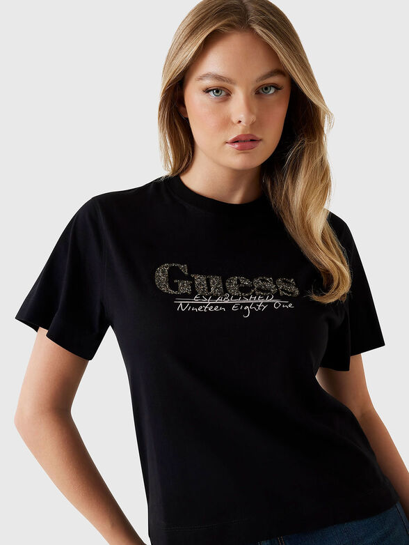 Cotton T-shirt with rhinestones - 4