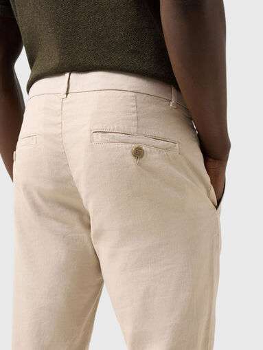 Linen and cotton blend trousers - 3