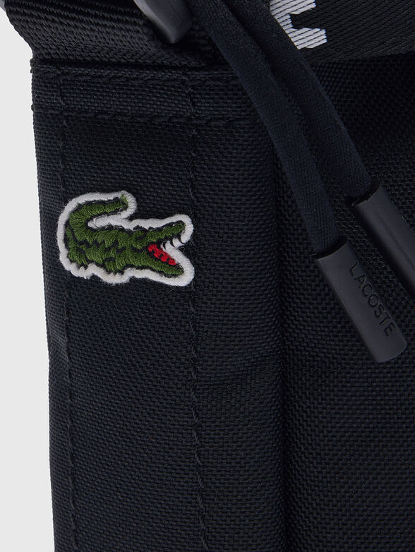 Black crossbody bag with contrast logo - 5