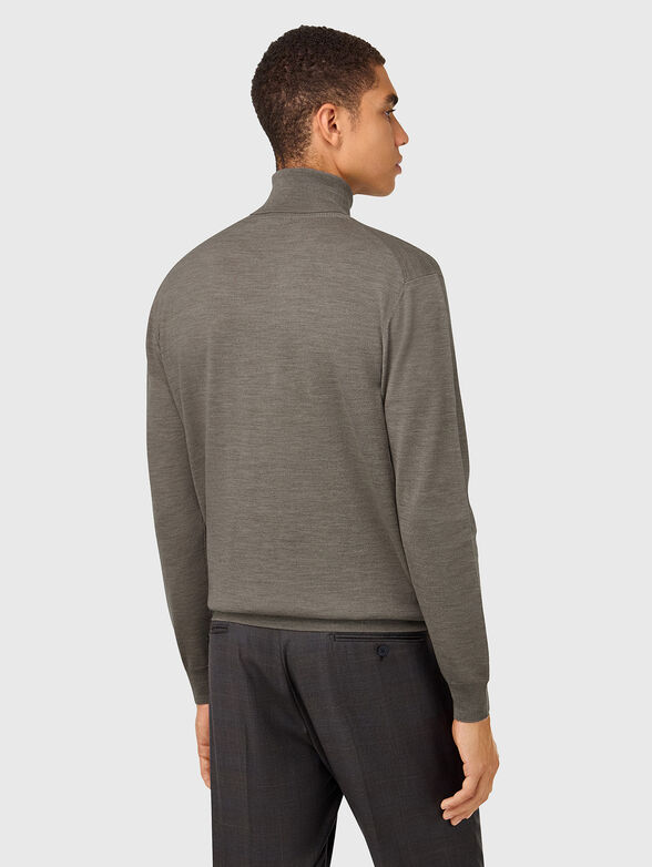 Wool sweater with polo collar  - 3