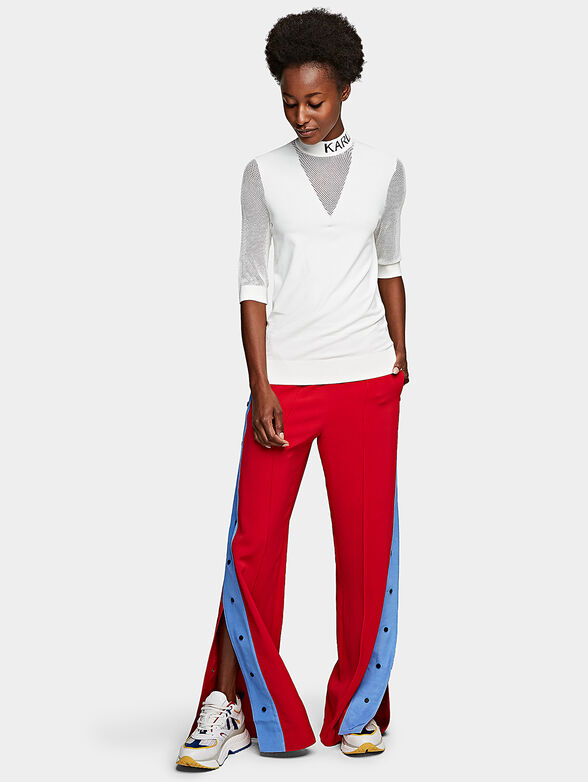 Black sports pants with contrasting band - 1