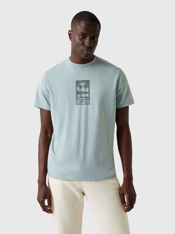 ECRU cotton T-shirt with accent print - 1