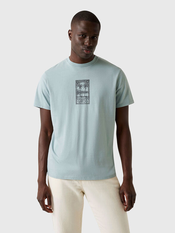ECRU cotton T-shirt with accent print - 1