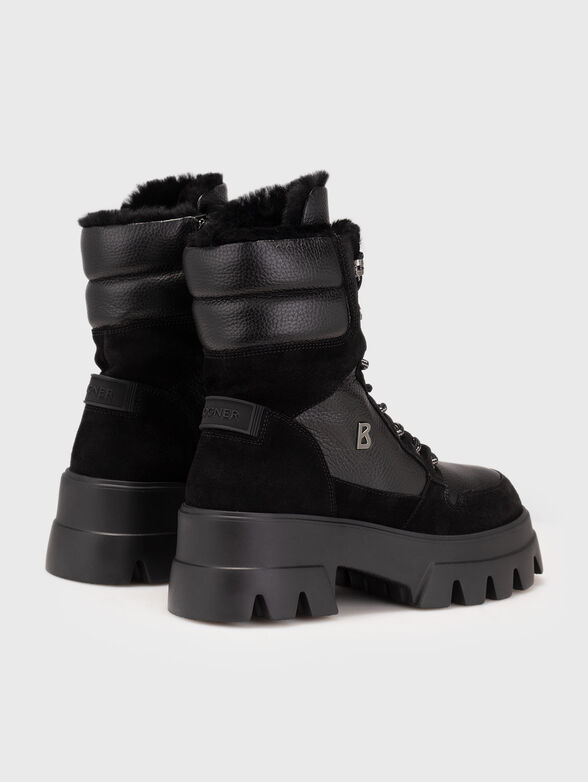 SAPPORO leather boots with logo detail - 3