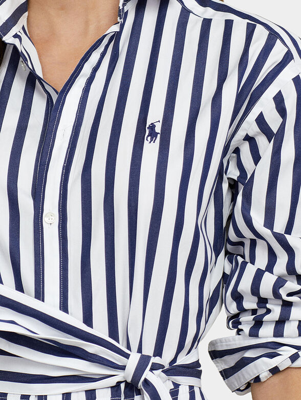 Striped dress with logo embroidery - 4