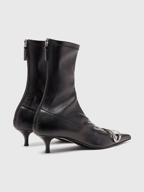 D-VENUS leather heeled boots with accent logo - 3