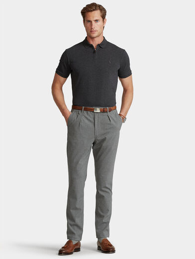 Grey polo-shirt with zip - 4