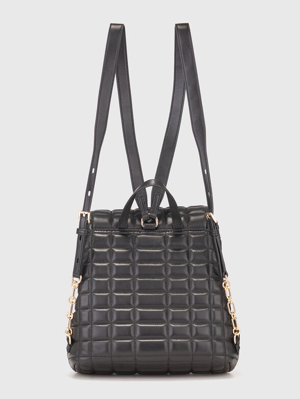 Leather backpack with quilted effect - 2