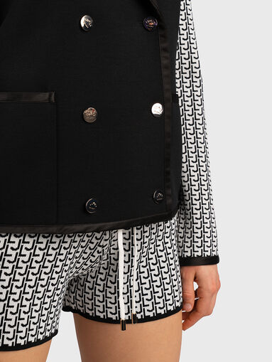 Black blazer with logo details - 5