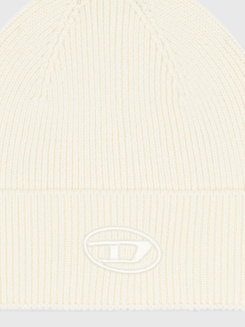 Black wool blend hat with logo - 3