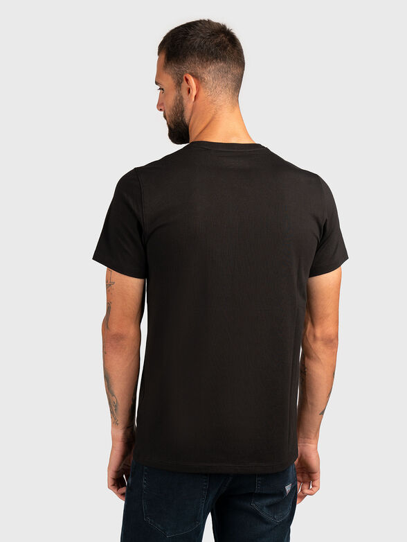 Black T-shirt with oval neckline - 3