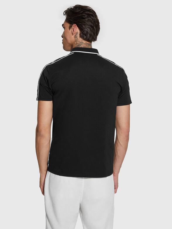 Black cotton polo shirt with details - 3
