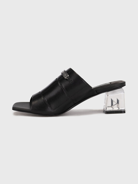 ICE BLOK leather slippers with logo detail - 4