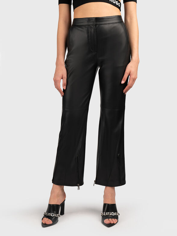 Black eco leather trousers - 4
