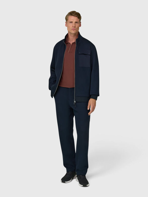 Cotton blend sweatshirt with zip - 2
