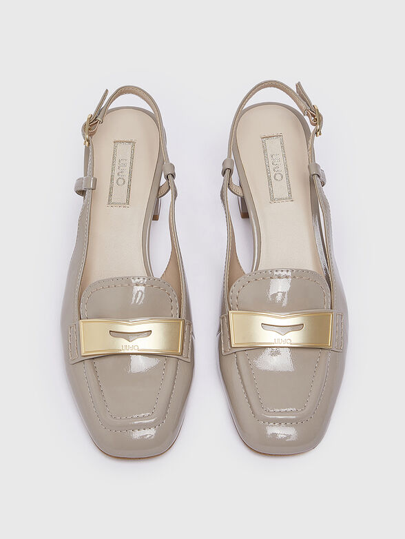 BENNY 02 beige shoes with a patent  finish - 6