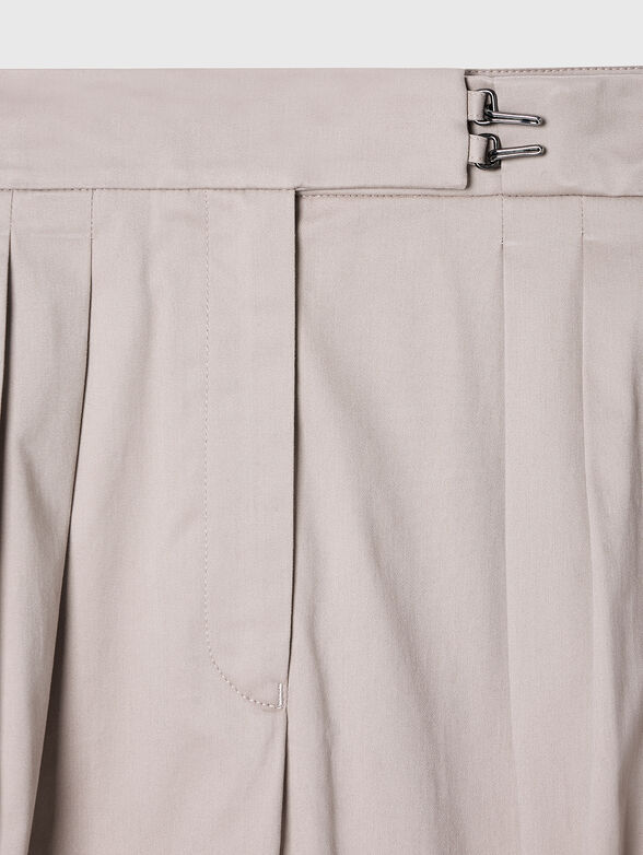Brushed cotton trousers with pleats - 4