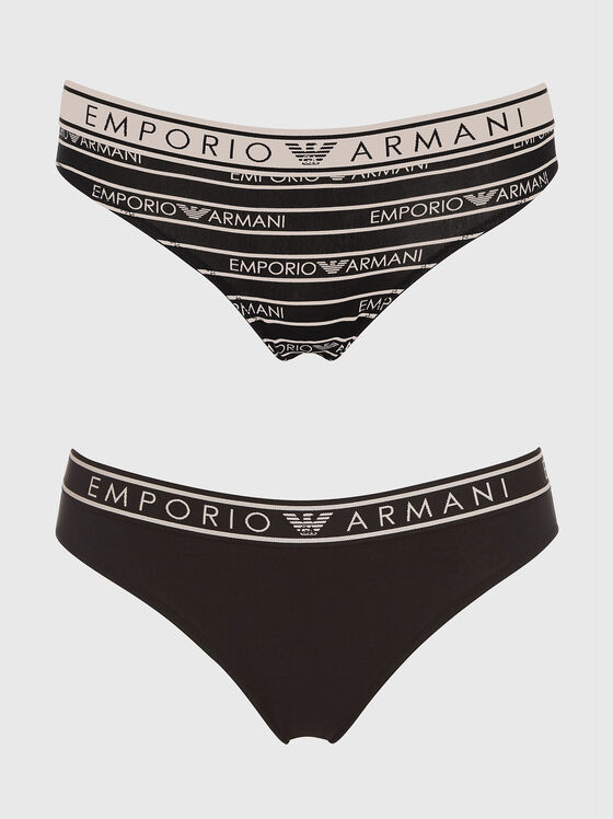 Set of two pairs of cotton briefs in black - 1
