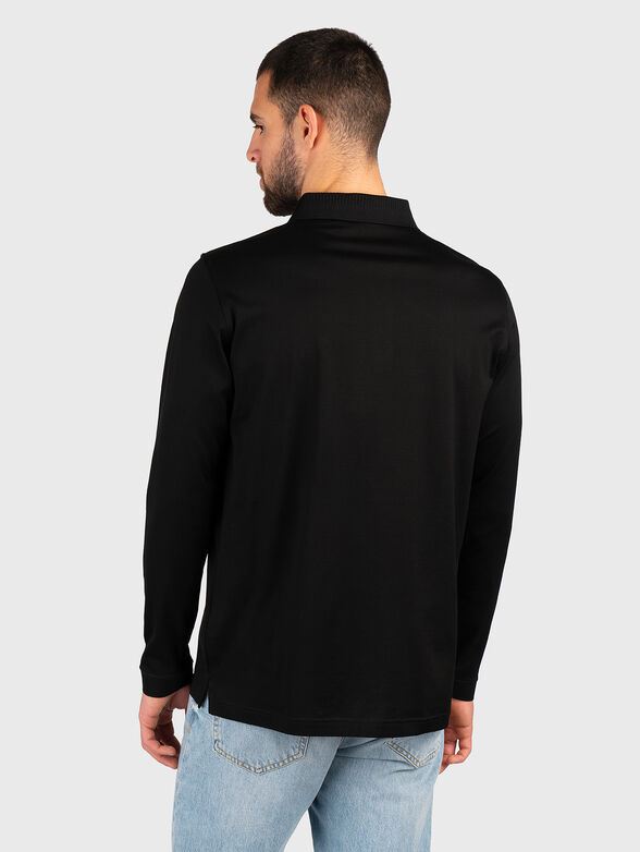 Cotton polo shirt with long sleeves  - 3