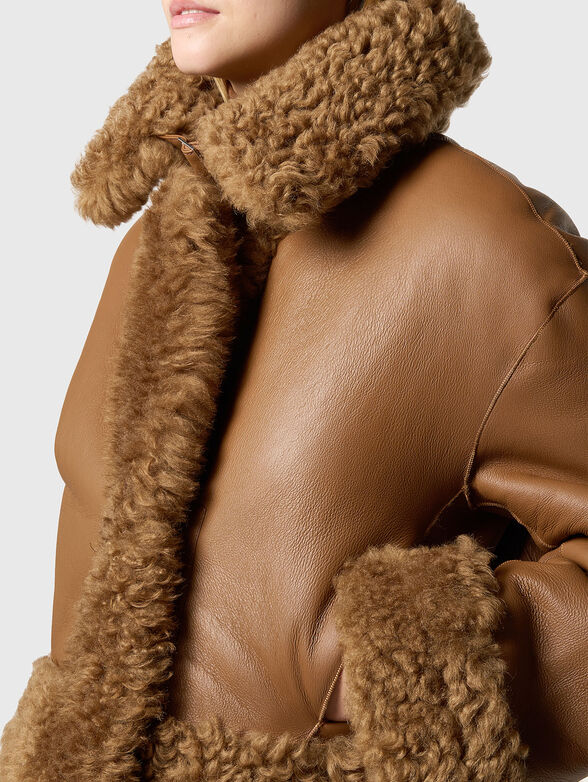 Cropped shearling jacket - 5