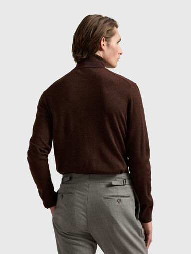 Wool sweater with polo collar - 3