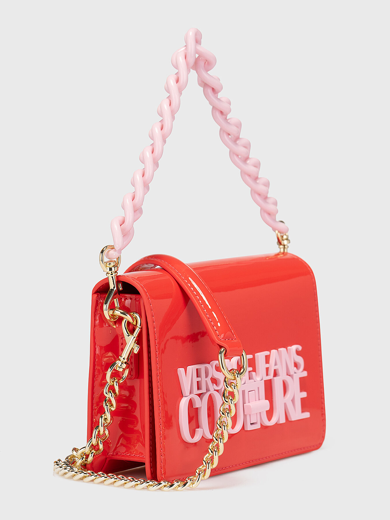 Red bag with logo accent brand VERSACE JEANS COUTURE