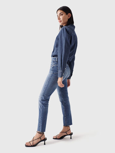 Blue jeans with rips  - 4