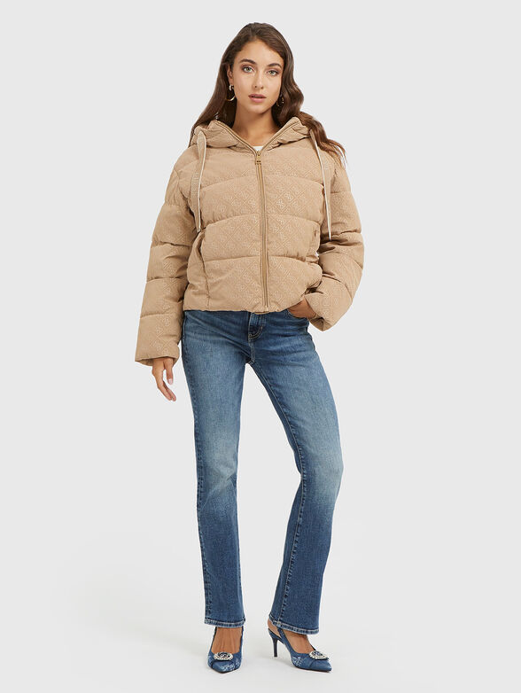 Puffer jacket with monogram logo effect - 2