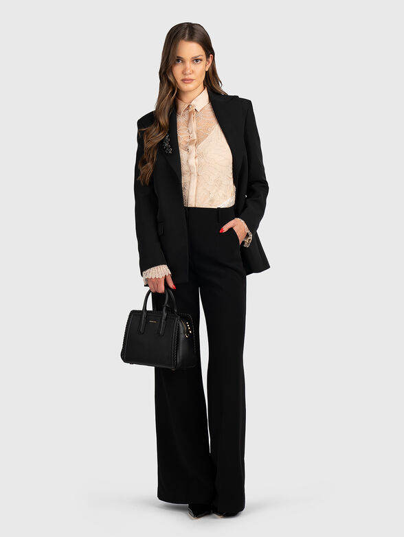 Jacket with classic lapel and rhinestones - 2