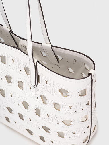 Perforated shopper bag in black  - 5