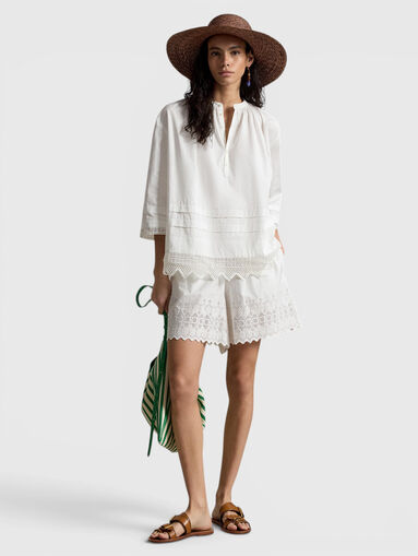 Cotton shorts with embroidery - 5