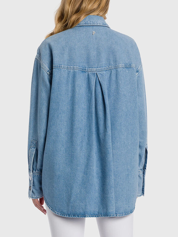Denim shirt with accent pockets - 3