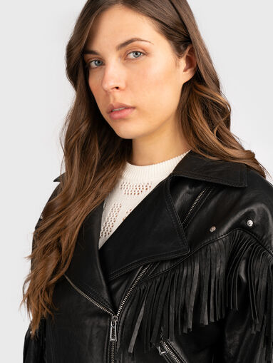 LAFRANKA fringed leather jacket - 5