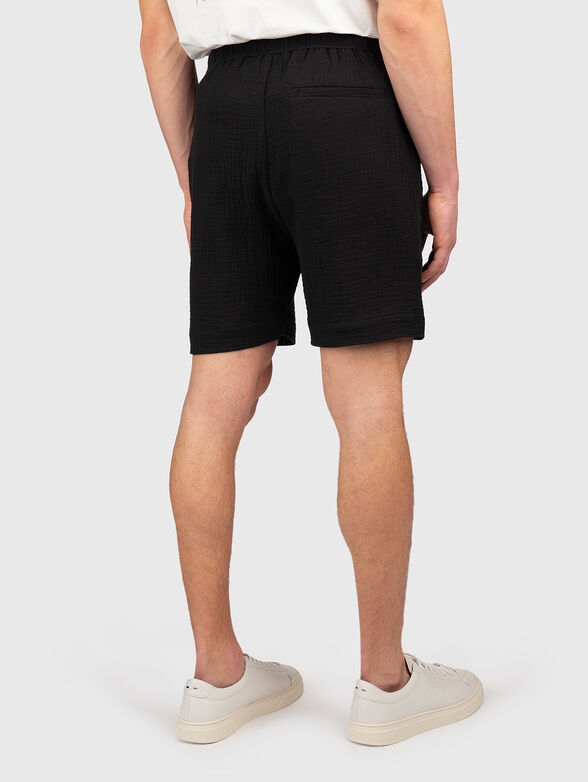 Black cotton shorts - 2
