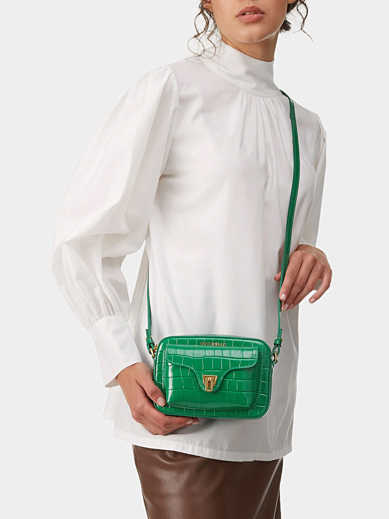 COCCINELLE BEAT MINI Bag with crocodile effect brand COCCINELLE Globalbrandsstore en