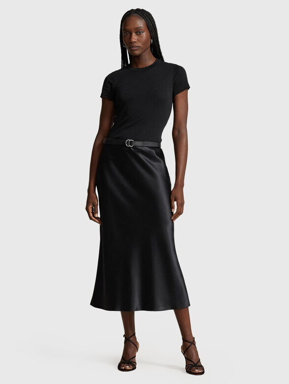 Black silk midi skirt - 4