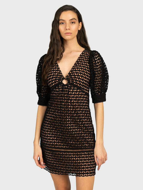 Cotton eyelet mini dress - 1