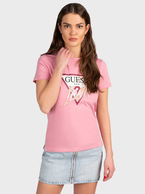 ICON black cotton T-shirt with logo print - 1