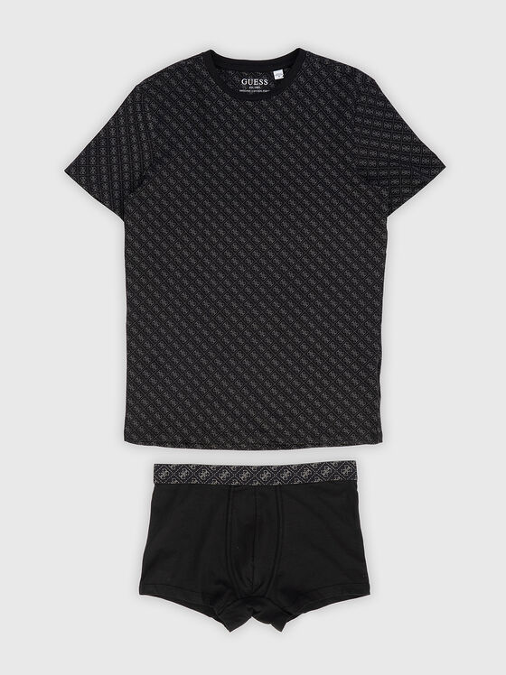 Комплект от боксерки и тениска с монограмно лого - 1