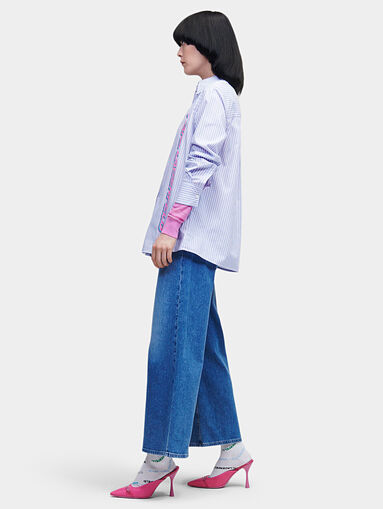 Striped shirt with maxi logo print - 3