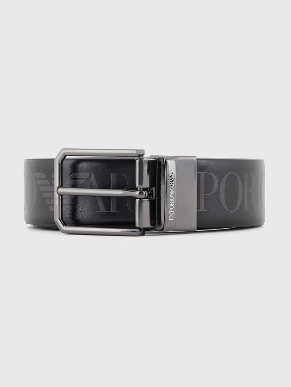 Reversible leather belt with logo detail - 1