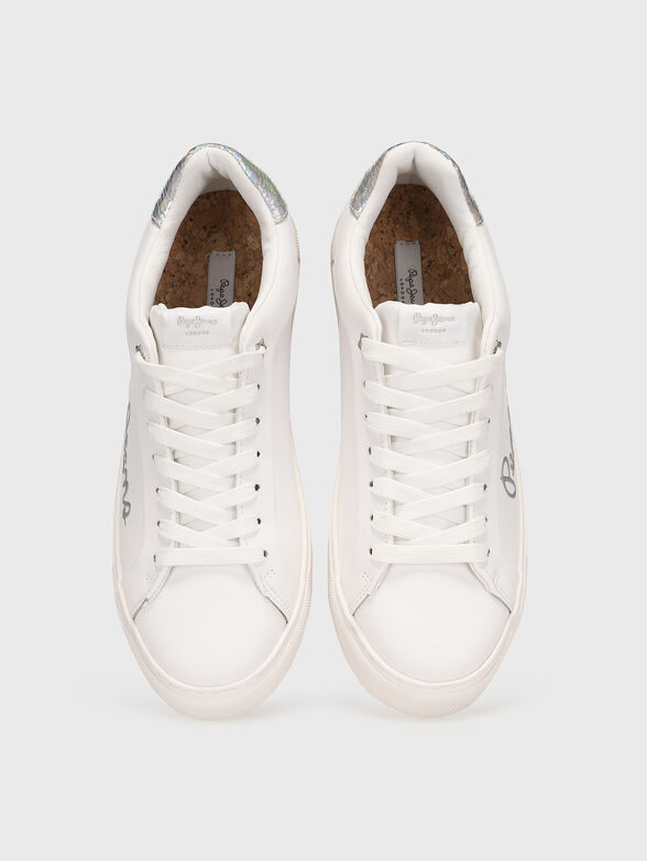 ADAMS white sneakers with logo  - 6