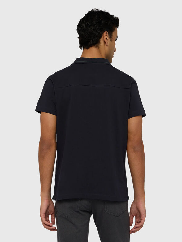 Cotton polo shirt with accent collar - 3