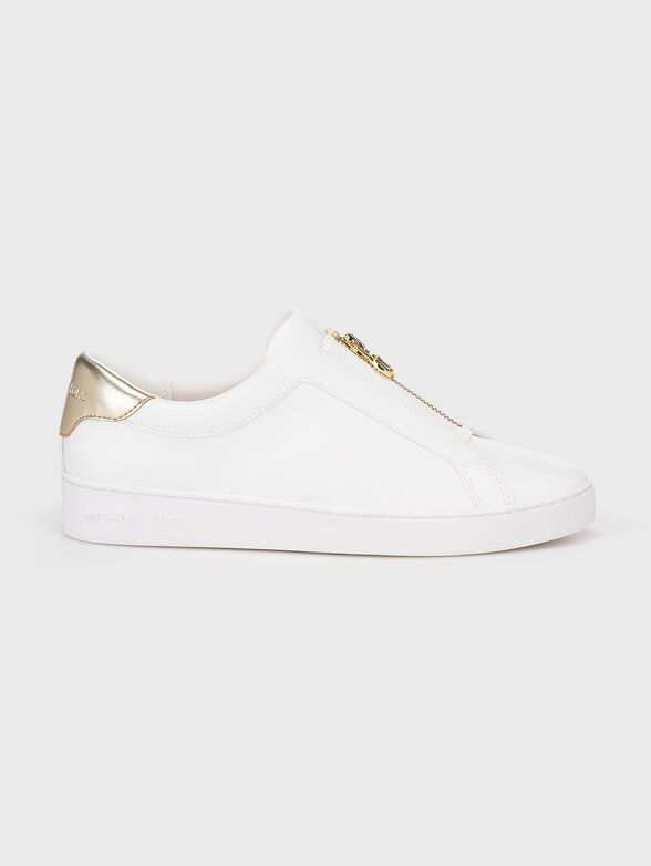 White sports shoes with accent zip - 1