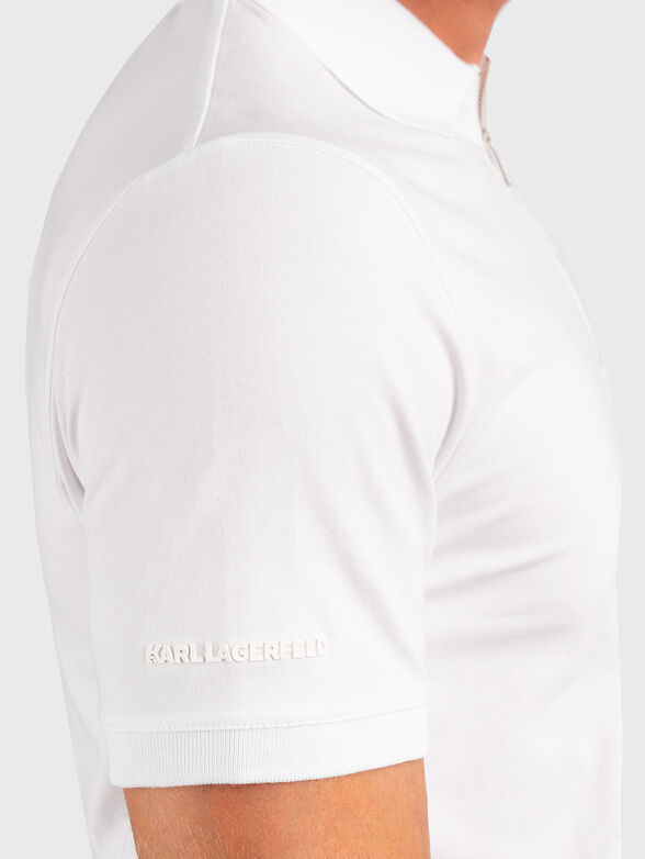 Polo shirt in black with logo print  - 3