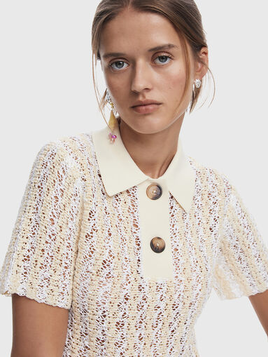 Knitted polo shirt with buttons - 4